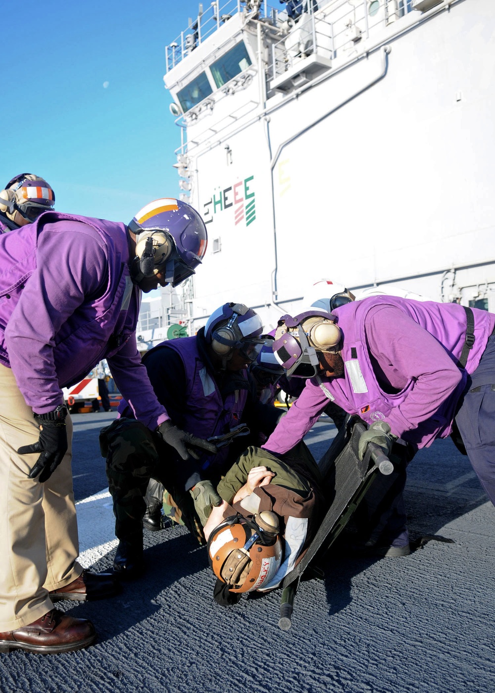 Fire drill aboard USS Iwo Jima