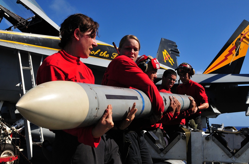 USS Carl Vinson flight deck action