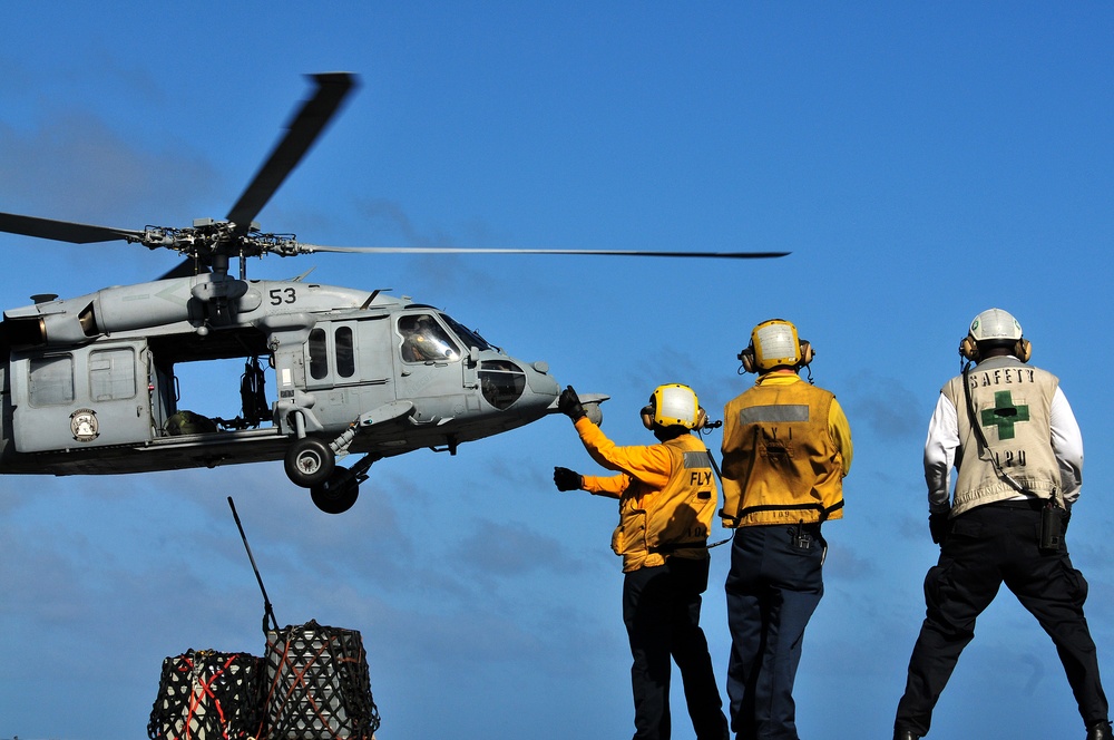 USS Carl Vinson flight deck action