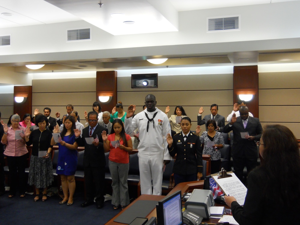 Sailor becomes US citizen in Guam