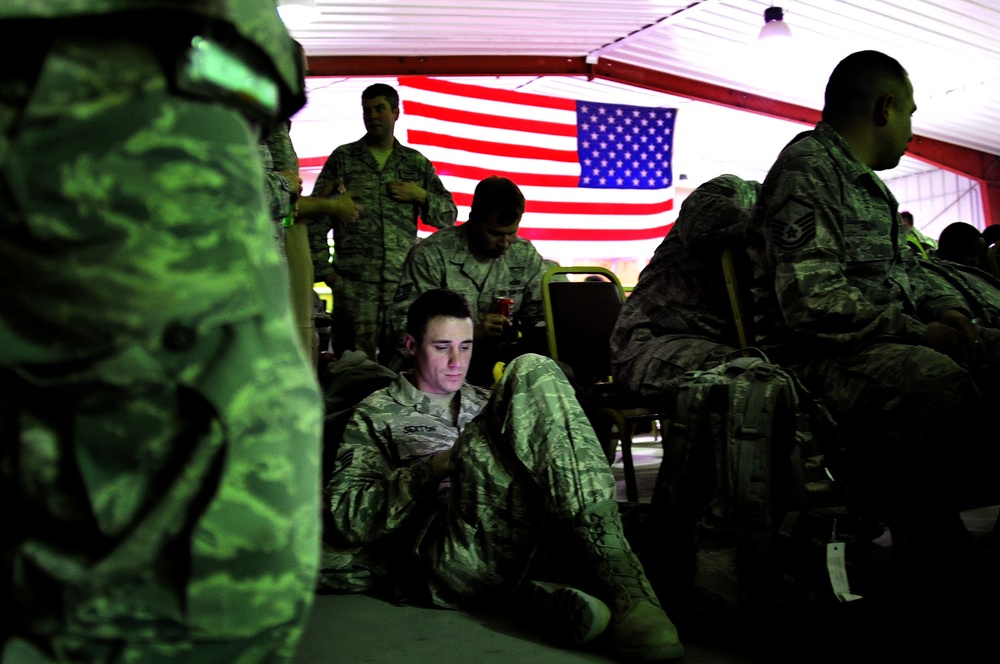 The flight home from Iraq