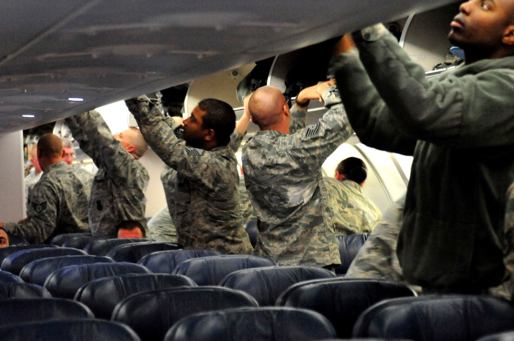 The flight home from Iraq