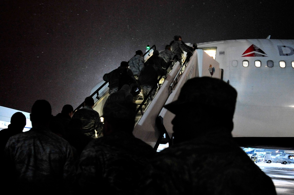 The flight home from Iraq