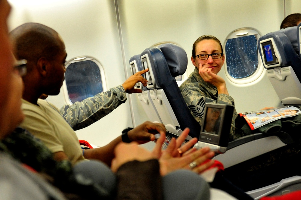 The flight home from Iraq