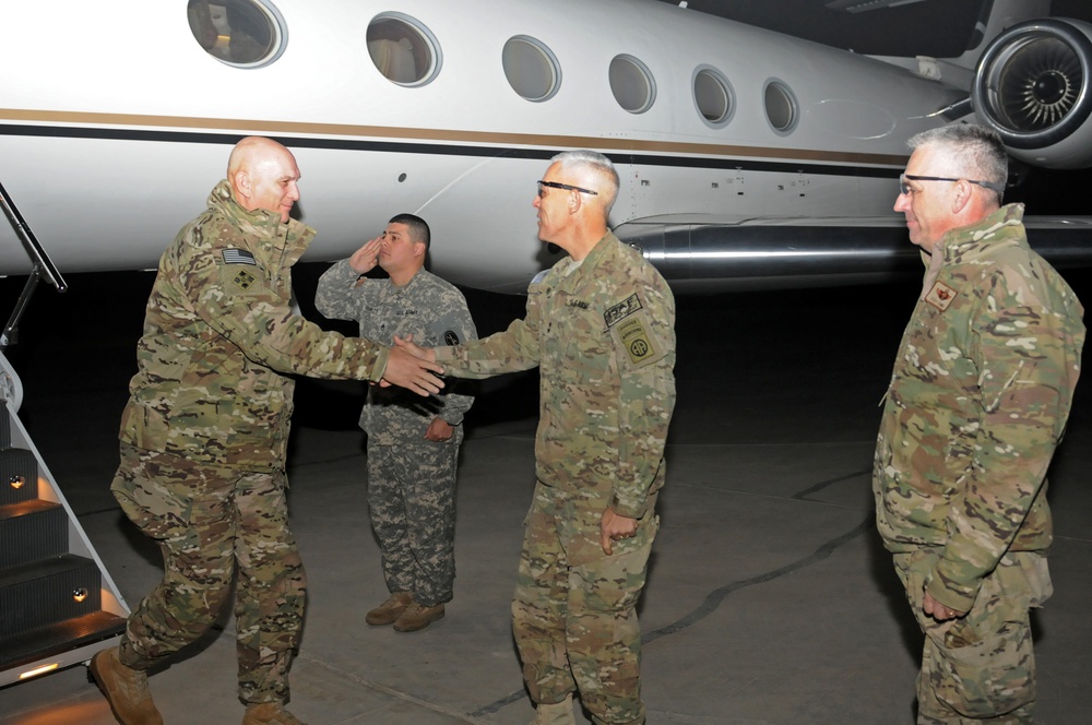 Army Chief of Staff Gen. Raymond Odierno arrives on Kandahar Airfield