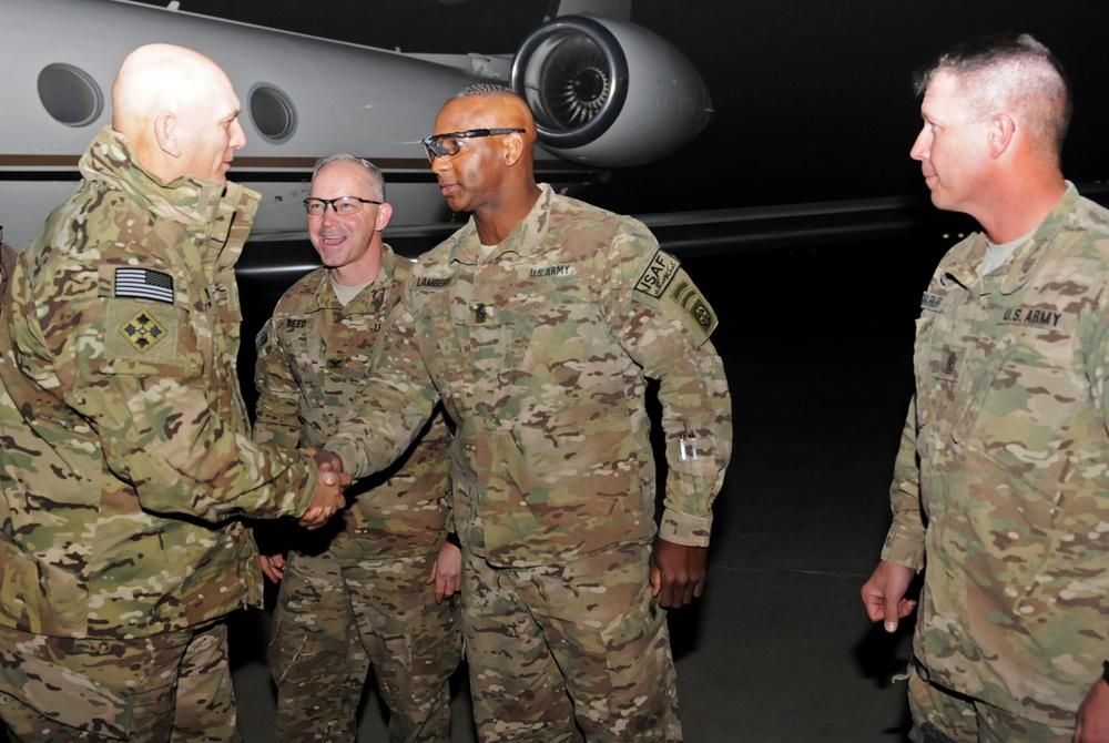 Army Chief of Staff Raymond Odierno arrives on Kandahar Airfield