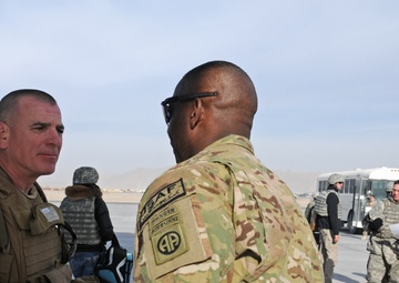 Senior enlisted adviser to the chairman of the Joint Chiefs of Staff arrives on Kandahar Airfield