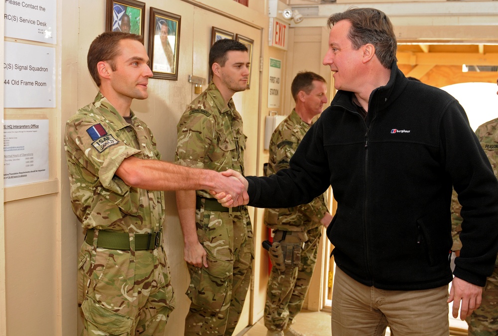 British Prime Minister meets British service members in Regional Command (South)