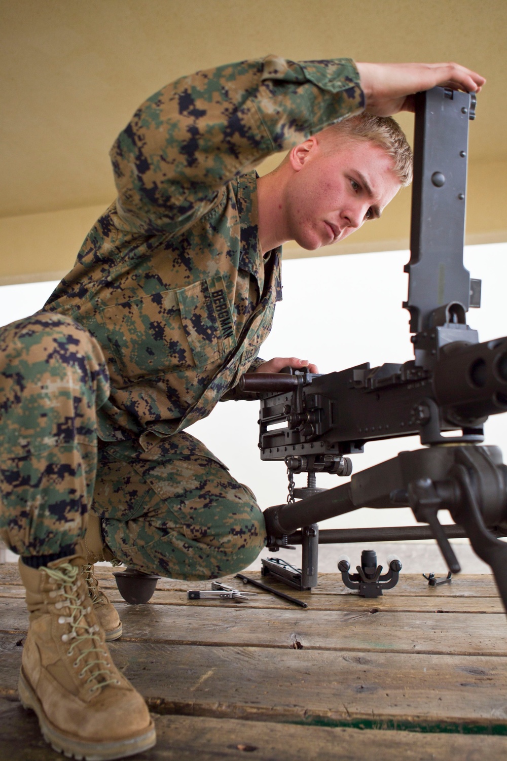 Small-arms technician keeps weapons ready to fire