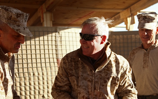 SECNAV visits FOB Nolay, awards two Marines