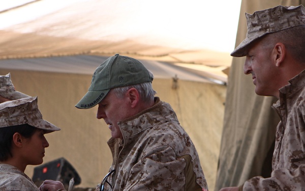 SECNAV visits FOB Nolay, awards two Marines