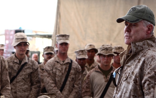 SECNAV visits FOB Nolay, awards two Marines