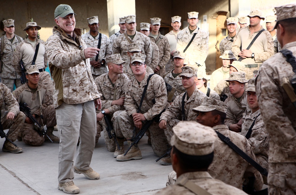 SECNAV visits FOB Nolay, awards two Marines