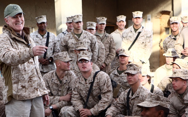 SECNAV visits FOB Nolay, awards two Marines
