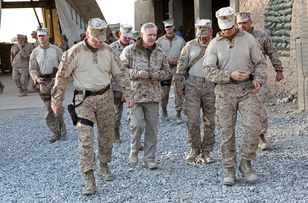 SECNAV visits FOB Nolay, awards two Marines