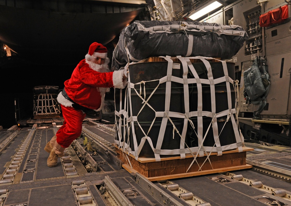 Under Santa's watch: C-17 delivers fuel to remote bases in Afghanistan