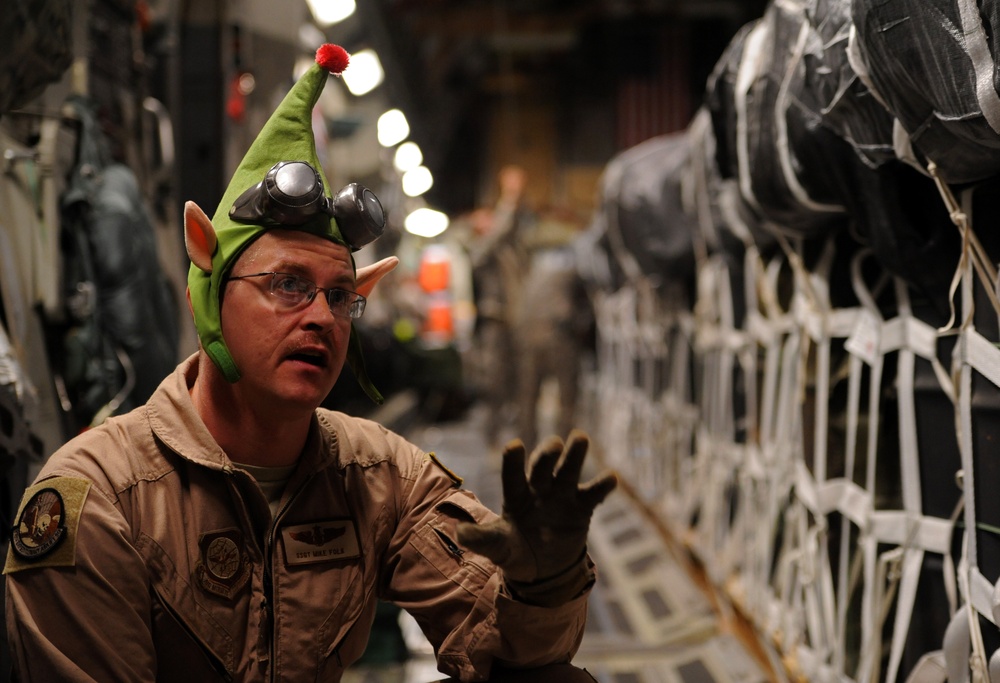 Under Santa's watch: C-17 delivers fuel to remote bases in Afghanistan