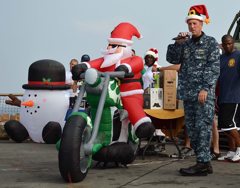 USS Whidbey Island holiday gift exchange