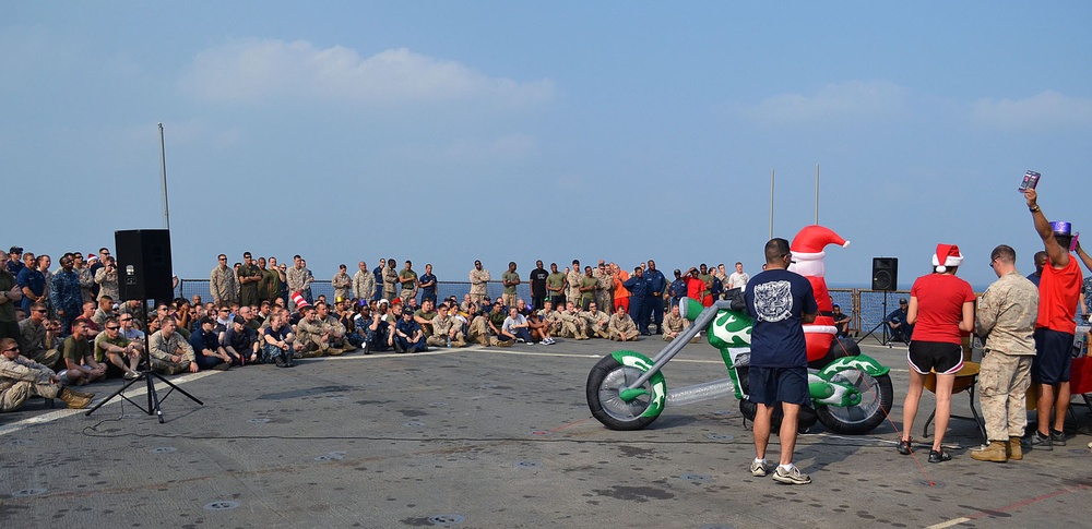 USS Whidbey Island holiday gift exchange