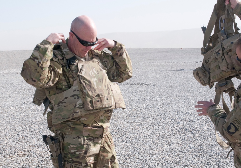 Col. Chuck Webster dons his protective gear