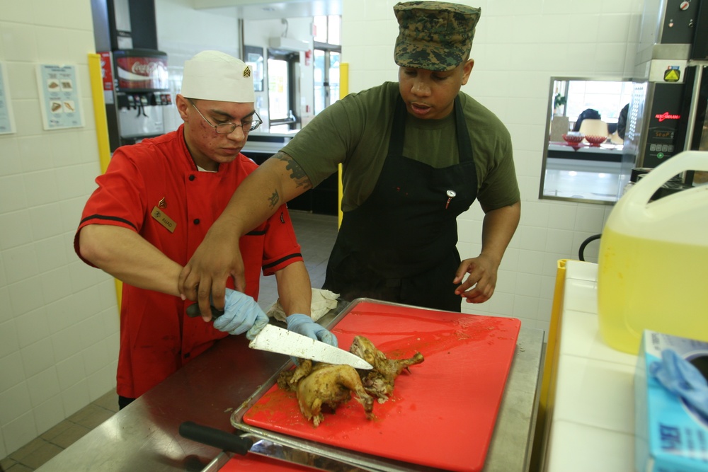 Kinser swivels in new menu item; Oki Rotisserie Chicken rotates into Kinser Mess Hall