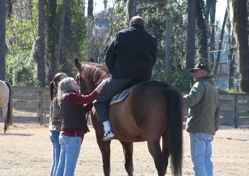 Marine IED survivor begins equine therapy