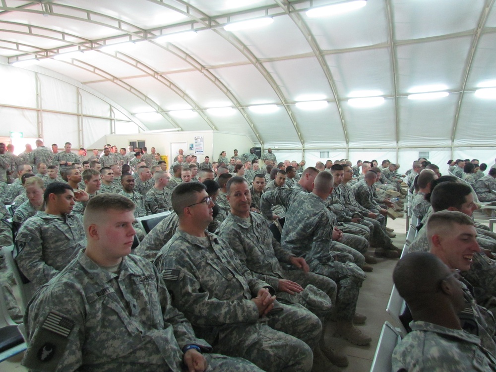 Secretary of the Army John McHugh at Camp Buehring, Kuwait
