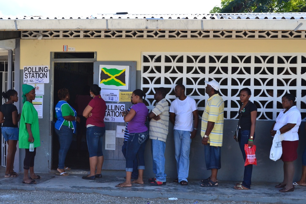 Jamaican voters wait to make their mark