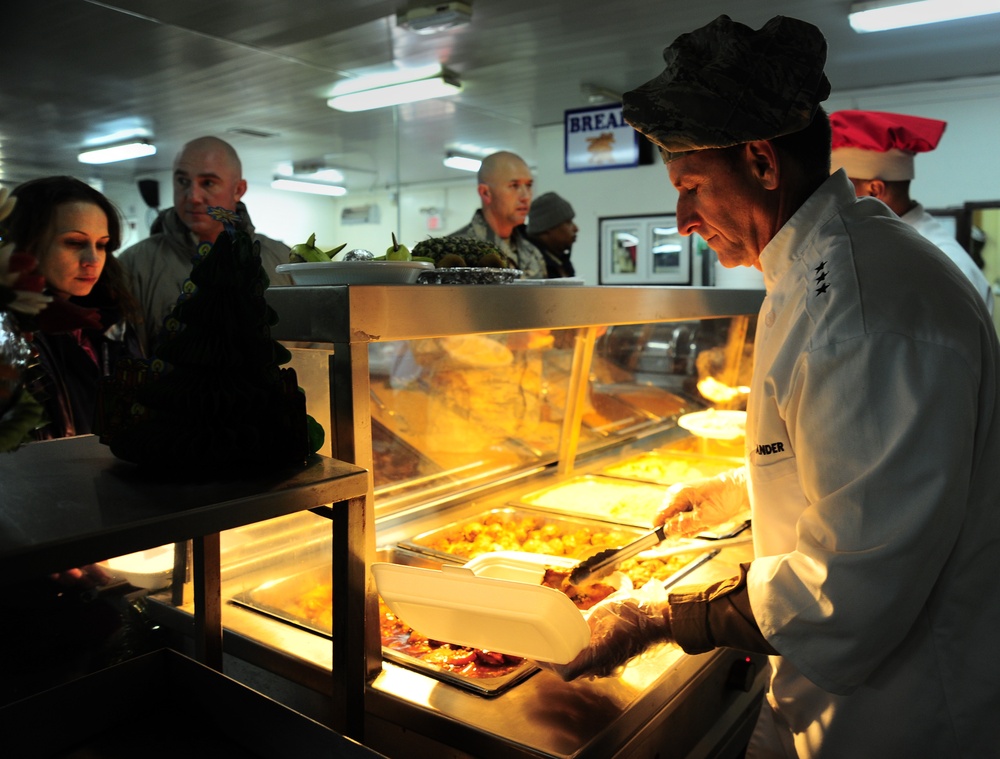 Lt. Gen. David L. Goldfein visits the Transit Center at Manas, Kyrgyzstan