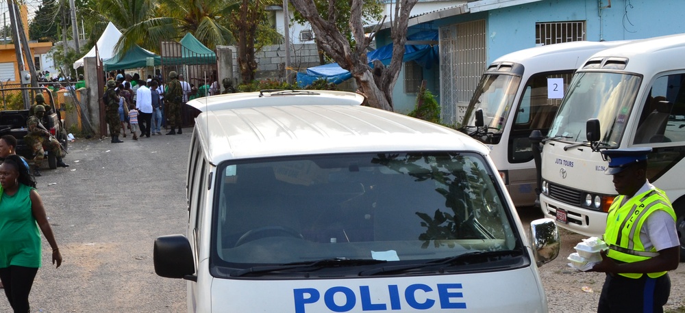 Jamaican police, military protect the vote