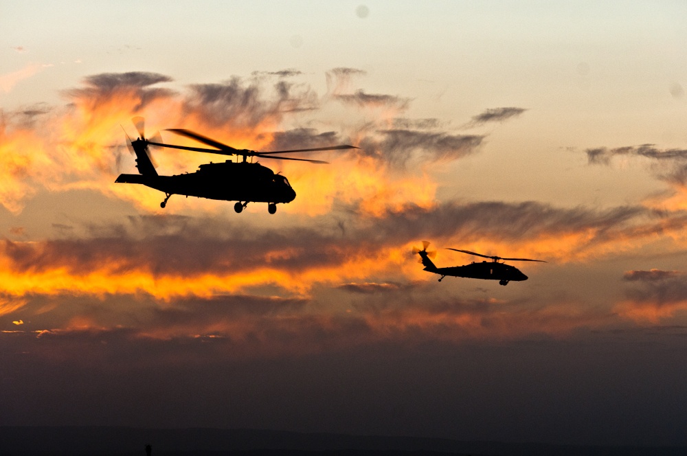 I hear the choppers hoverin' ...
