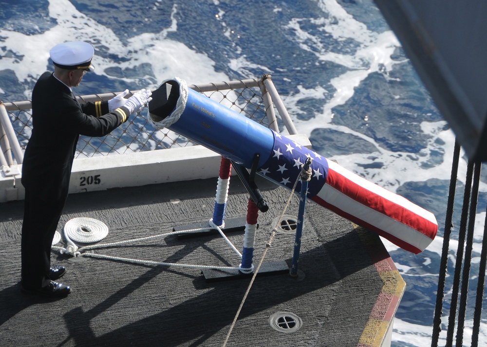 USS Abraham Lincoln burial ceremony