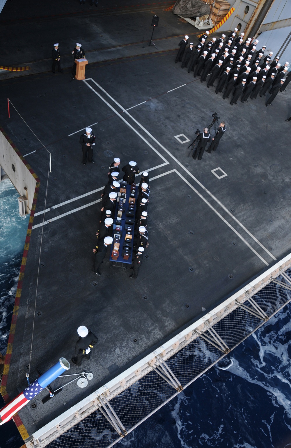 USS Abraham Lincoln burial ceremony