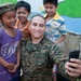 Marine visits Cambodian children