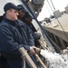 USS James E. Williams discharges potable water hose