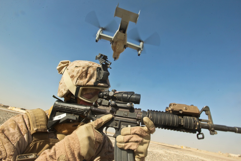 Marines post security in Zaranj, Afghanistan