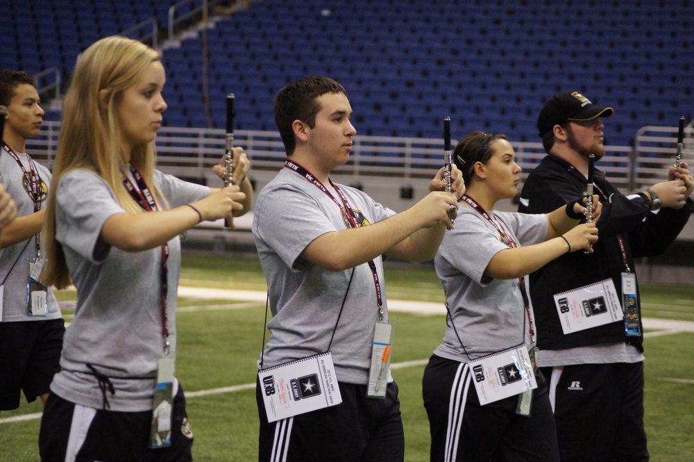 AAB band members practice for game