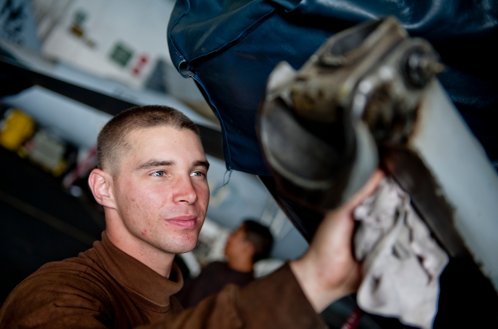 USS John C. Stennis hangar bay