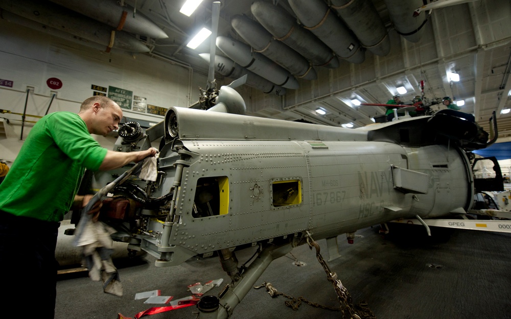 USS John C. Stennis hangar bay