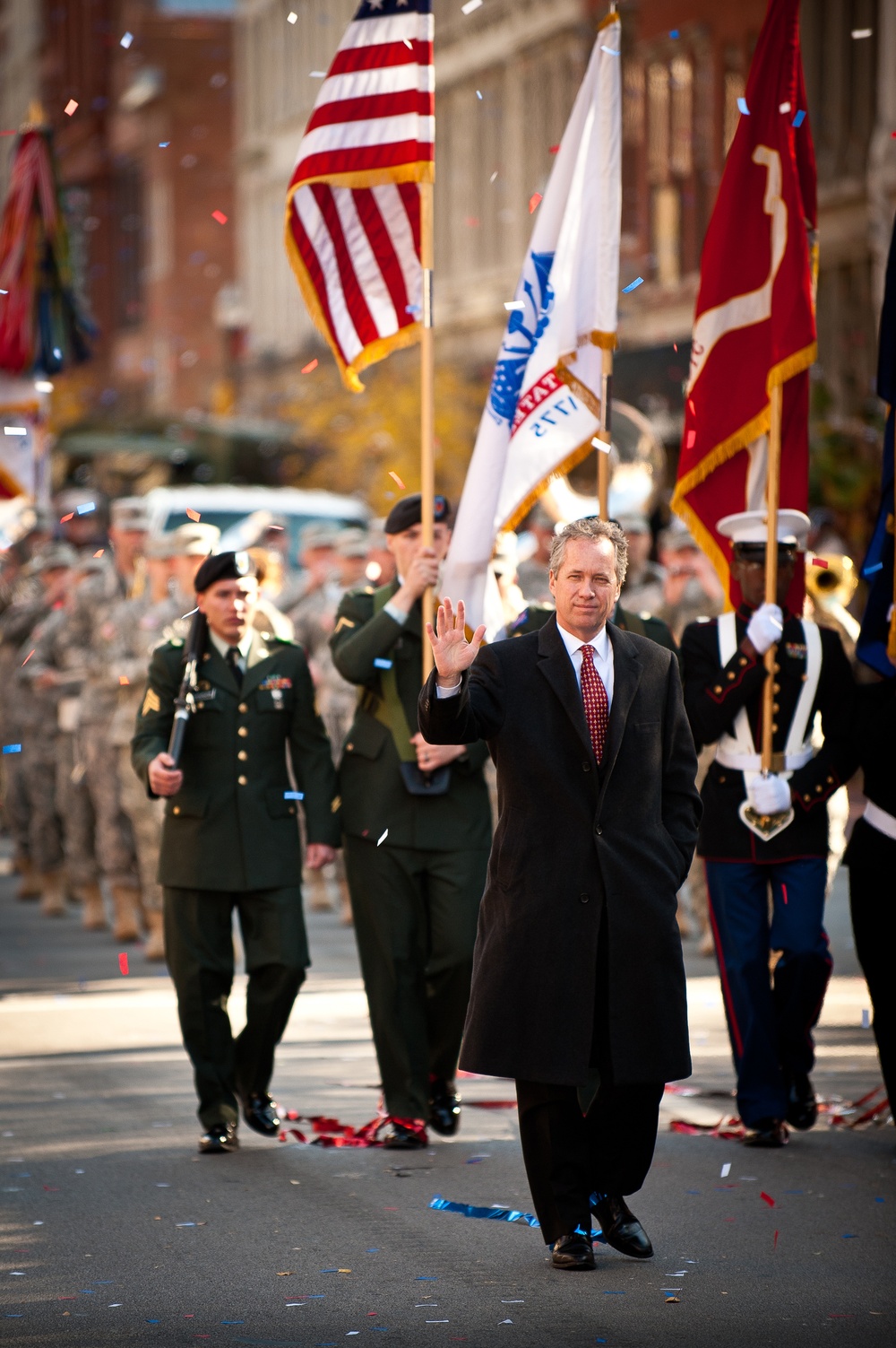 Louisville parade and Massing of the Colors honor veterans