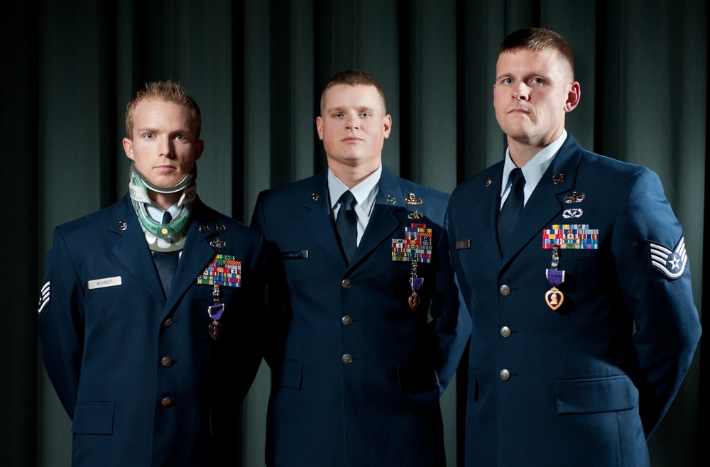 Travis airmen awarded Purple Heart Medals
