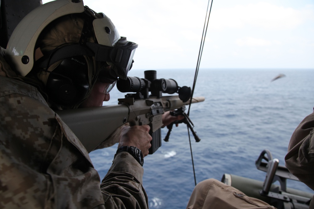 11th MEU: Snipers aboard USS New Orleans sight in