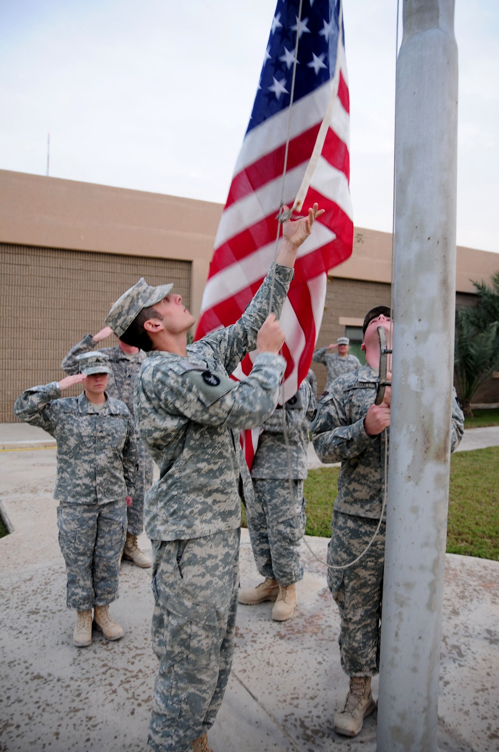 Flying the American flag