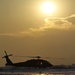 US Army Black Hawk at sunset