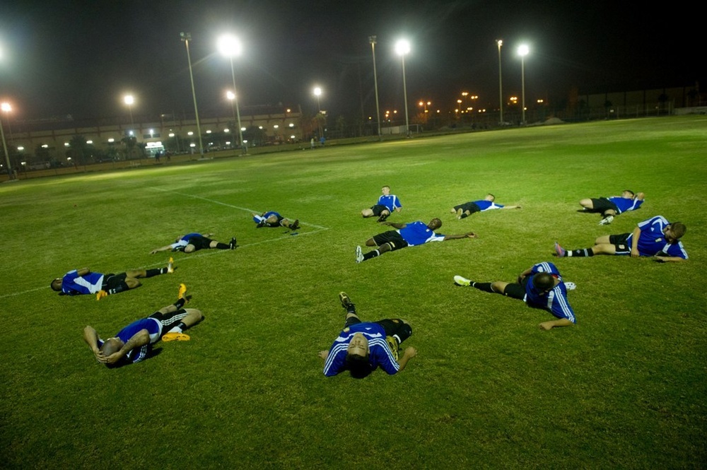 11th MEU Marines, sailors play soccer in Bahrain