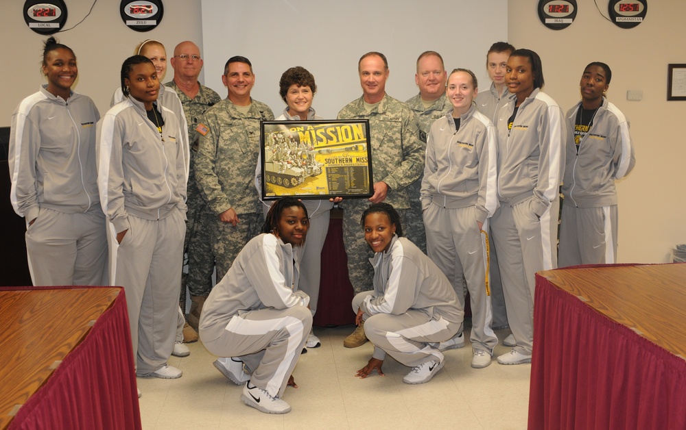 Lady Eagles visit Camp Shelby