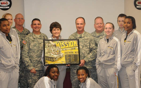 Lady Eagles visit Camp Shelby