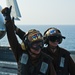 USS John C. Stennis flight deck action