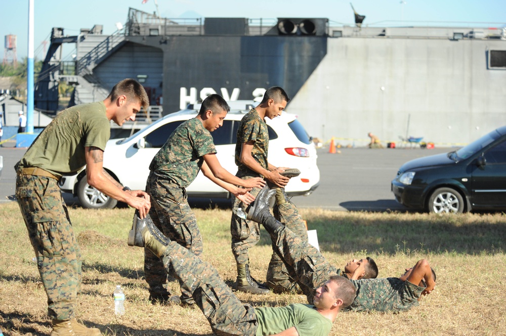 Physical training session in Guatemala
