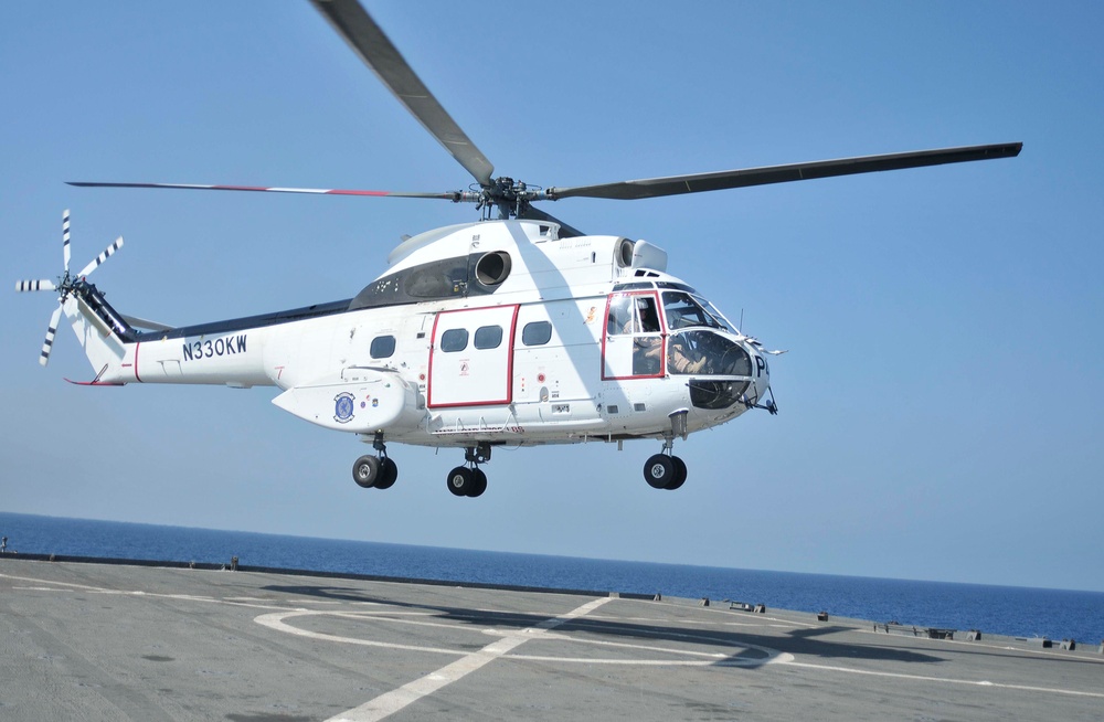 USS Whidbey Island replenishment at sea